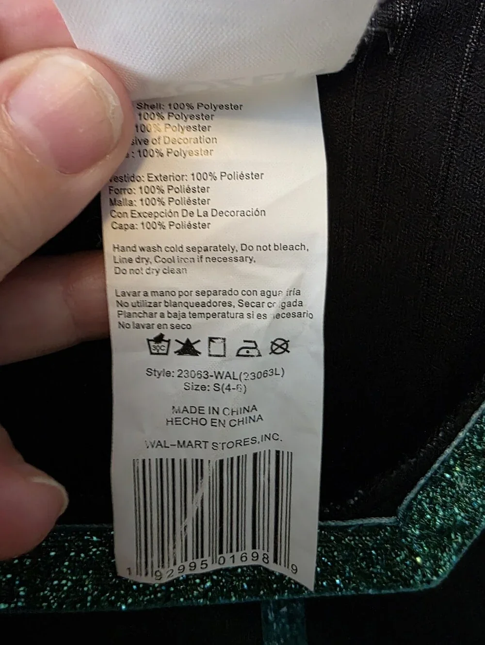 Disney Frozen Costume Dress Girls Size S 4-6 Teal Black Dress Up - Picture 2 of 3